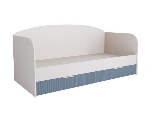 Кровать с ящиками ДКД 2000.1 Лавис (Белый софт/Лазурь софт/корпус Белый)