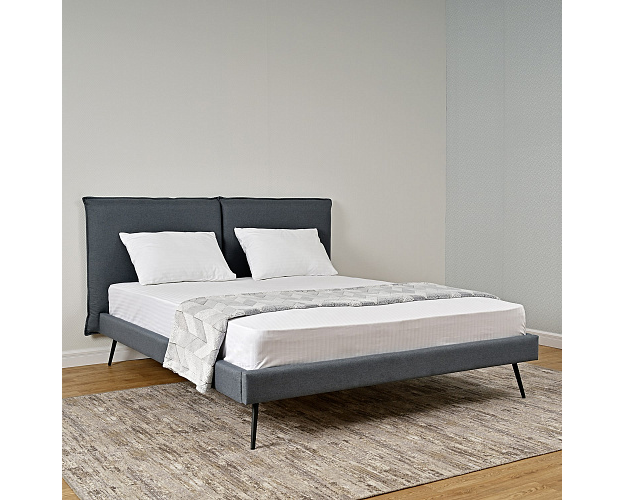 Кровать с ортопедическим основанием 1600 Сильвия лагуна пепел