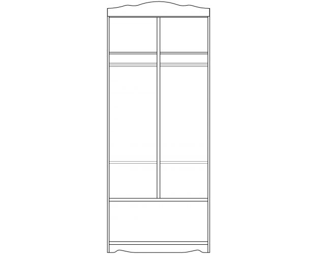 Шкаф 2-х створчатый серии Иллюзия 33 Сиреневый