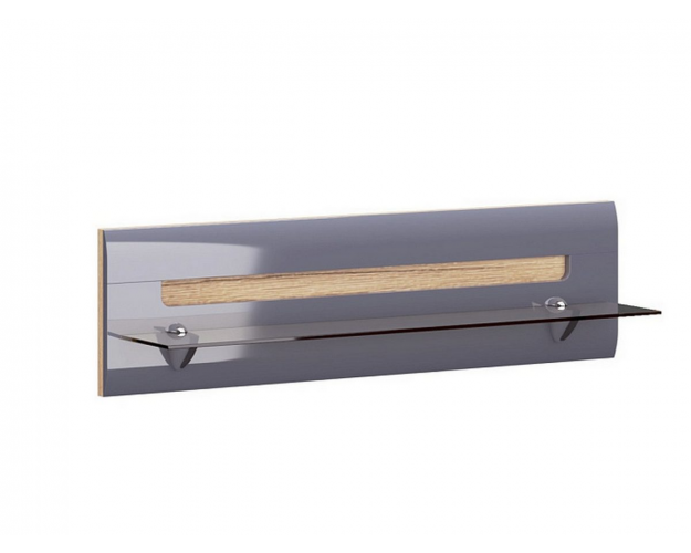 Полка навесная 2 Стокгольм графит глянец / крафт золотой