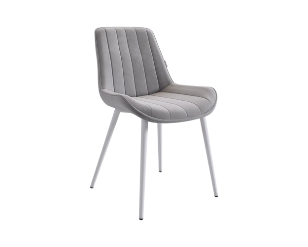 Стул Лари серый (велюр) / белый