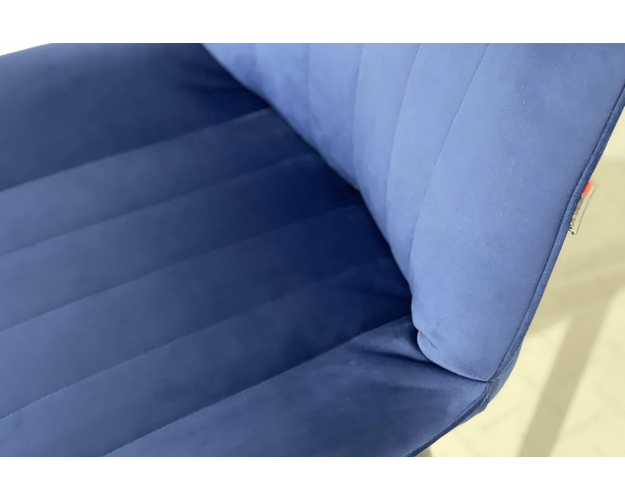 Стул Лари синий (велюр) / черный