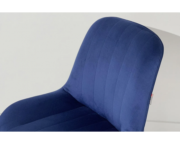 Стул Лари синий (велюр) / черный