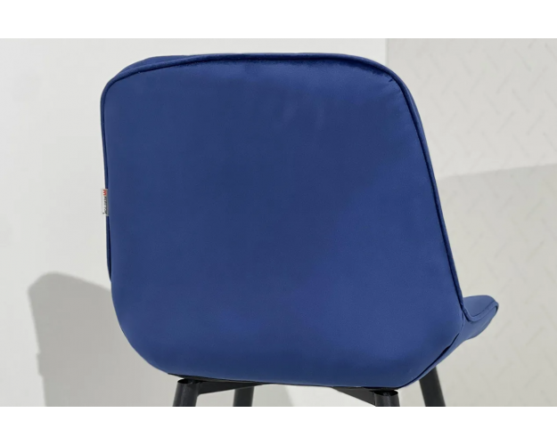 Стул Лари синий (велюр) / черный