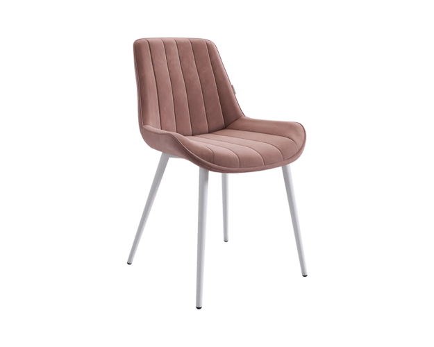 Стул Лари вереск (велюр) / белый