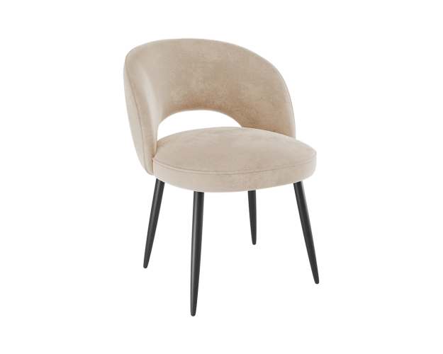 Стул Моли 2 пломбир (велюр) / черный