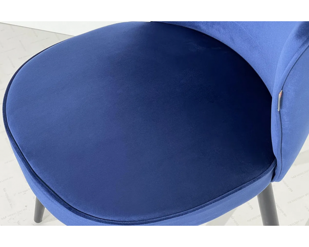 Стул Ричард синий (велюр) / черный