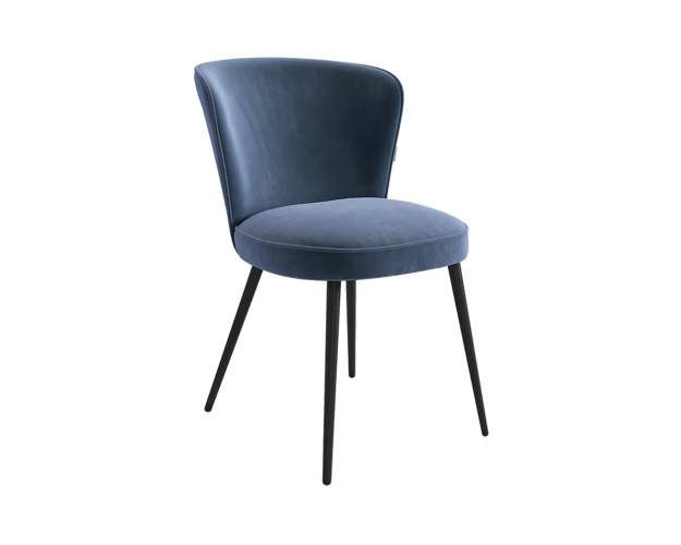 Стул Ричард синий (велюр) / черный