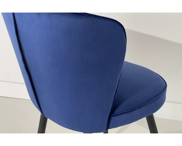 Стул Ричард синий (велюр) / черный