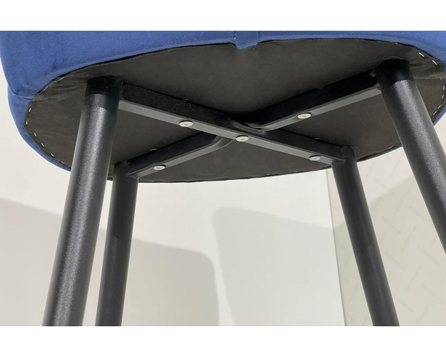 Стул Ричард синий (велюр) / черный