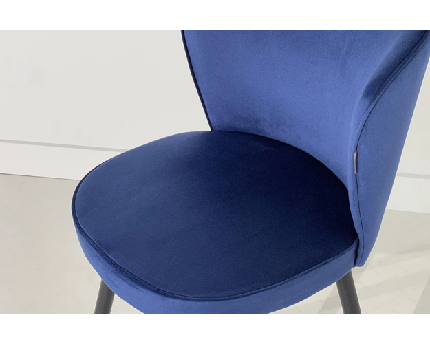 Стул Ричард синий (велюр) / черный