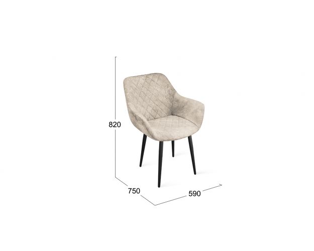 Стул «Дастин» К1С Черный/Микровелюр Wellmart Dark Beige