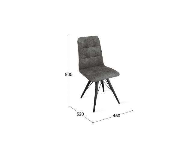Стул «Аспен» К3 Черный муар/Микровелюр Wellmart Graphite