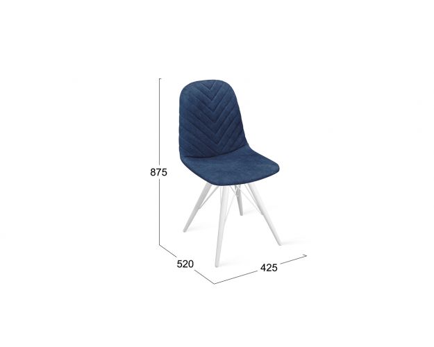 Стул «Шерри» К3 Белый/Микровелюр Wellmart Blue